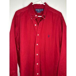 RALPH LAUREN Blake 100% Cotton Mens XL Red Corduroy Long Sleeve Button Down